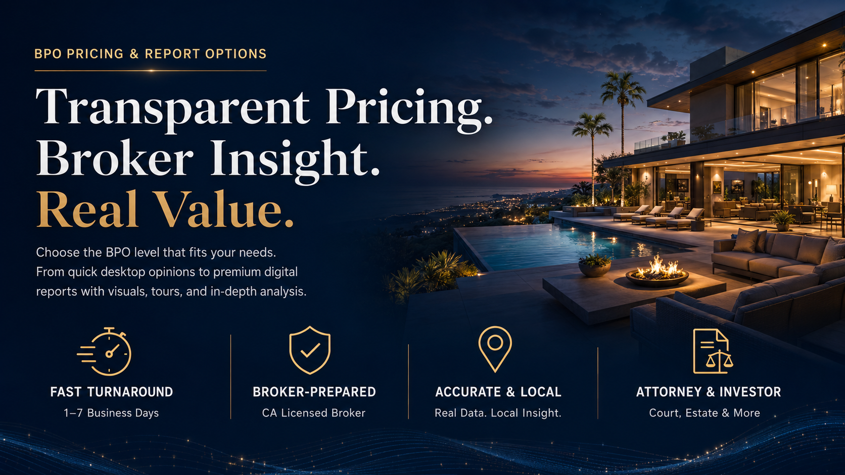 BPO pricing and report options hero banner